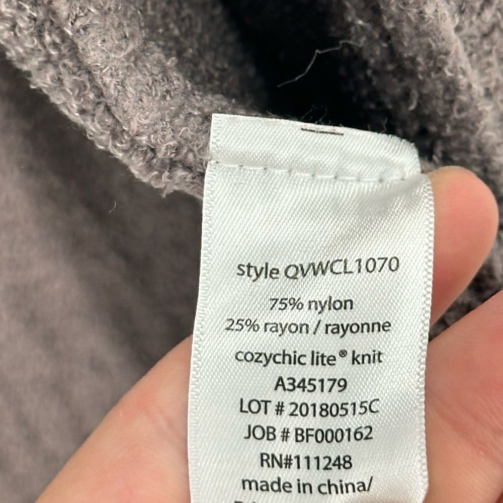 Barefoot Dreams M CozyChic Lite Long Sweater Gray Ribbed Weekend Cardigan - Picture 5 of 6